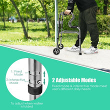 Load image into Gallery viewer, Aluminum Heavy-Duty Folding Wheeled Stand-Assist Walker-Gray