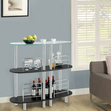 Load image into Gallery viewer, 3-tier Bar Cabinets Table with Tempered GlassTop