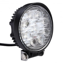 Load image into Gallery viewer, 2 PCS 27W Round Flood Work Light Bar Fog Driving Lamp Truck Tractor SUV 9 LED