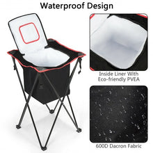 Load image into Gallery viewer, Portable Tub Cooler with Folding Stand and Carry Bag-Black