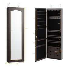 Load image into Gallery viewer, 5 LEDs Mirror Jewelry Armoire Wall Door Mounted-Coffee