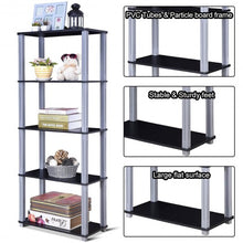 Load image into Gallery viewer, 5-Tier Multi-Functional Storage Shelves Rack Display Bookcase-Black