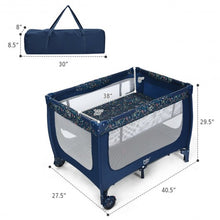 Load image into Gallery viewer, Portable Baby Playpen with Mattress Foldable Design-Blue