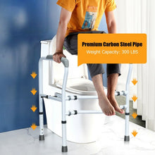 Load image into Gallery viewer, Steel Safety Toilet Rail with Created Fixable Clamp