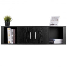 Load image into Gallery viewer, Wall Mounted Floating 2 Door Desk Hutch Storage Shelves