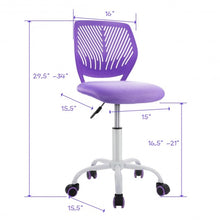 Load image into Gallery viewer, Adjustable Office Task Desk Armless Chair-Purple