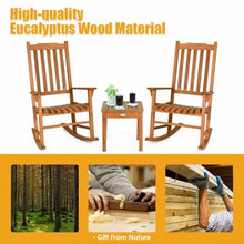 Load image into Gallery viewer, 3 pcs Eucalyptus Rocking Chair Set with Coffee Table