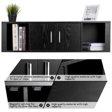 Load image into Gallery viewer, Wall Mounted Floating 2 Door Desk Hutch Storage Shelves
