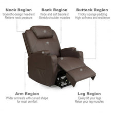 Load image into Gallery viewer, Heated Vibration Massage Power Lift Chair with Remote-Coffee