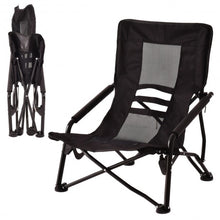 Load image into Gallery viewer, Outdoor High Back Folding Beach Chair-Black
