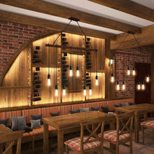 Load image into Gallery viewer, 8-light Industrial Pendant Light Wood Hanging Chandelier Fixture