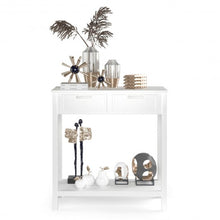 Load image into Gallery viewer, 2 Drawers Accent Console Entryway Storage Shelf-White