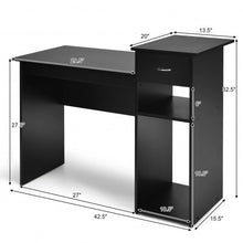 Load image into Gallery viewer, Computer Desk PC Laptop Table with Drawer and Shelf-Black