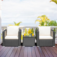 Load image into Gallery viewer, 3 Pcs Patio wicker Furniture Set-White