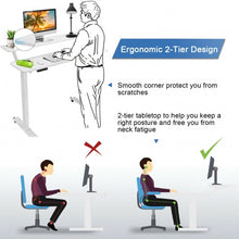 Load image into Gallery viewer, Electric 2-Tier Standing Desk Mobile Sit Stand Desk Height Adjustable-White