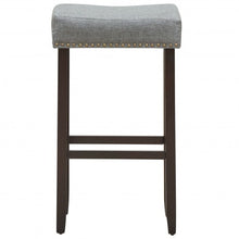 Load image into Gallery viewer, Set of 2 Nailhead Saddle Bar Stools 29" Height