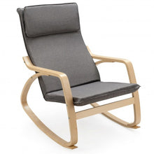 Load image into Gallery viewer, Modern Bentwood Rocking Chair Fabric Upholstered Relax Rocker Lounge Chair-Gray