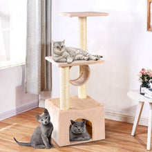 Load image into Gallery viewer, 37" Cat Tree Condo Scratch Post Kitten Pet House-Beige