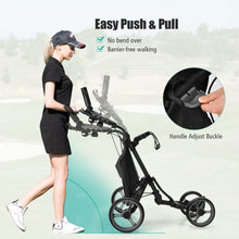 Load image into Gallery viewer, Lightweight Foldable Collapsible 4 Wheels Golf Push Cart-Gray