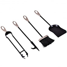 Load image into Gallery viewer, 5 pcs Stylish Silver Iron Fireplace Tools Set
