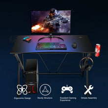 Load image into Gallery viewer, K-Shaped Computer Gaming Desk 45" Racing Desk w/Cup Headphone Holder & Storage