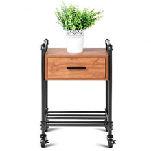 Load image into Gallery viewer, 2-Tier End Coffee Living Room Table with Drawer & Wheels