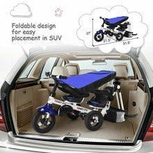 Load image into Gallery viewer, Twins Kids Baby Tricycle With Safety Double Rotatable Seat-Blue