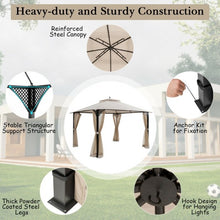 Load image into Gallery viewer, 12" x 10" Outdoor Double Top Patio Gazebo-Beige