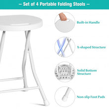 Load image into Gallery viewer, Set of 4 18" Collapsible Round Stools with Handle