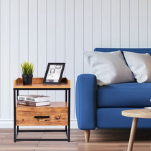Load image into Gallery viewer, 2-Tiers End Side Table with 1 Drawer