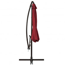 Load image into Gallery viewer, 10 Ft Patio Offset Hanging Umbrella with Easy Tilt Adjustment-Burgundy