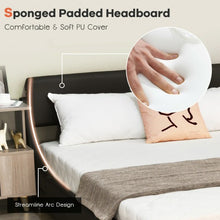 Load image into Gallery viewer, Full Size Faux Leather Upholstered Platform Bed Adjustable Headboard-Black