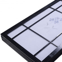 Load image into Gallery viewer, 3 Panels Printing Flower Solid Wood Room Screen-Black