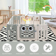 Load image into Gallery viewer, 16-Panel Baby Activity Center Play Yard with Lock Door -Beige