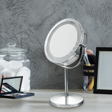 Load image into Gallery viewer, 7" Double-Sided Makeup Mirror 18 LED Lights 7x Magnification Vanity Beauty