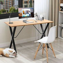 Load image into Gallery viewer, Computer Office Desk with Bamboo Top + Metal Frame-Natural Desk