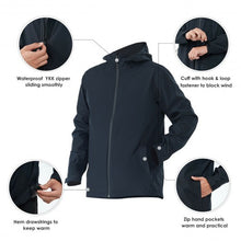 Load image into Gallery viewer, Men's Waterproof Rain Windproof Hooded Raincoat Jacket-Black-XL
