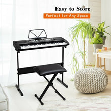 Load image into Gallery viewer, 61 Key Electronic Piano with Lighted Keys Stand Bench Headphone