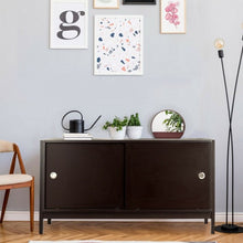 Load image into Gallery viewer, TV Stand Modern Entertainment Cabinet with Sliding Doors-Coffee