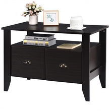 Load image into Gallery viewer, Multi-function Retro Coffee Cabinet Table with 2 Drawers