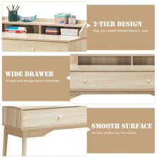 Load image into Gallery viewer, Writing Desk with Drawer Computer Wooden Desk-Natural