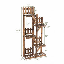 Load image into Gallery viewer, 5-Tier Flower Rack Wood Plant Stand 6 Pots Display Shelf