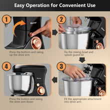 Load image into Gallery viewer, 5.3 Qt Stand Kitchen Food Mixer 6 Speed with Dough Hook Beater-Black