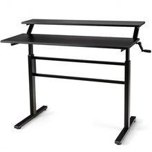 Load image into Gallery viewer, Standing Desk Crank Adjustable Sit to Stand Workstation -Black