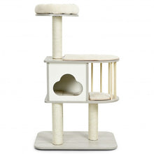 Load image into Gallery viewer, 46 Inch Wooden Cat Activity Tree with Platform and Cushionsfor for Cats and Kittens