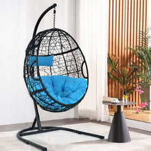 Load image into Gallery viewer, Hanging Cushioned Hammock Chair with Stand-Blue