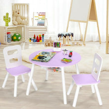 Load image into Gallery viewer, Wood Activity Kids Table and Chair Set with Center Mesh Storage for Snack Time and Homework-Purple