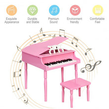 Load image into Gallery viewer, 30-Key Wood Toy Kids Grand Piano with Bench & Music Rack-Pink