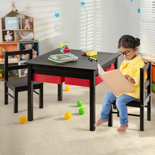 Load image into Gallery viewer, 5-in-1 Kids Activity Table and 2 Chairs Set with Storage Building Block Table-Coffee