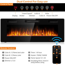 Load image into Gallery viewer, 50" Electric Fireplace Recessed Ultra Thin Wall Mounted Heater